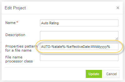 File Name Pattern Properties