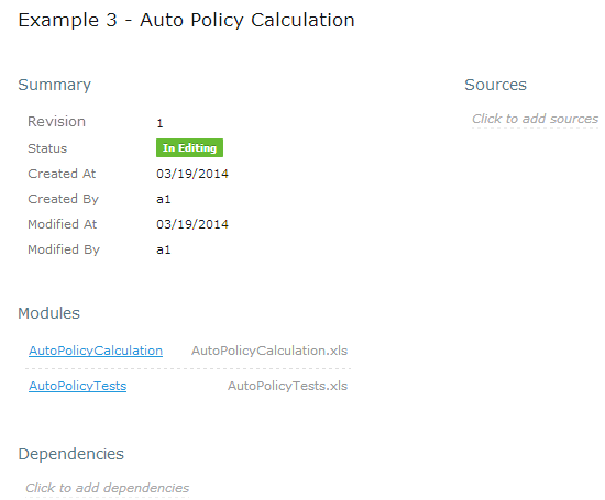Project and Module Pages in Rules Editor