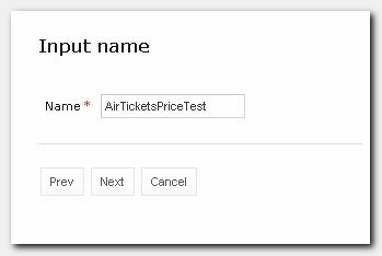 Figure 14: Create test window