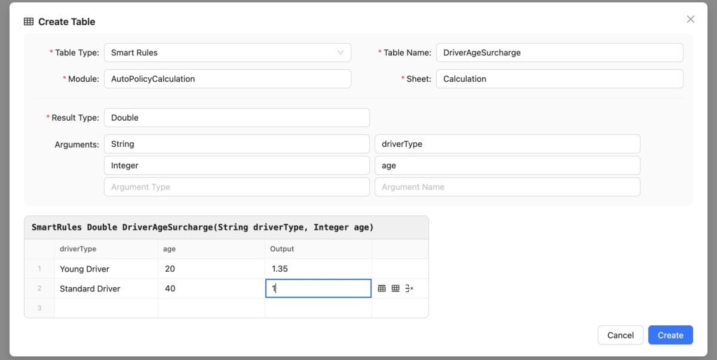 Result Type and Arguments