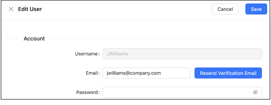 Resending a verification email